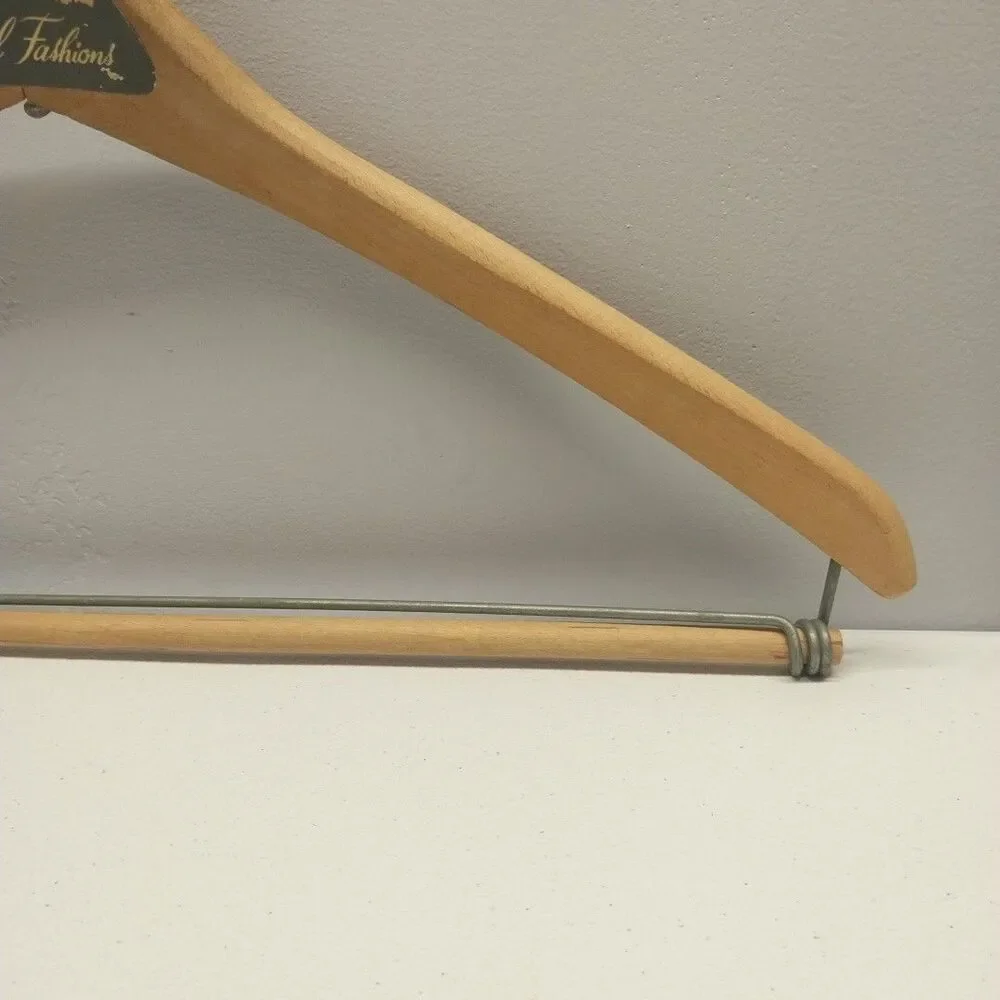 Vintage Global Fashions Wood Clothes Hanger Store Display Advertising 17 Inch